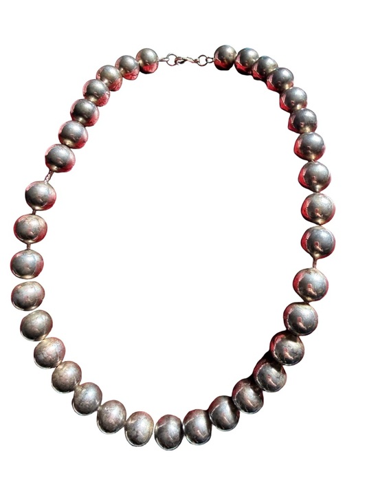 .925 sterling silver hugh ball statement Jewelry - .925 Sterling huge Jumbo Chunky Vintage Silver Ball Bead Necklace - Silver